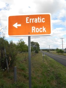 Erratic Rock sign