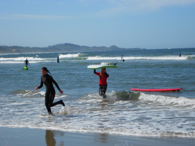 Kids surfing