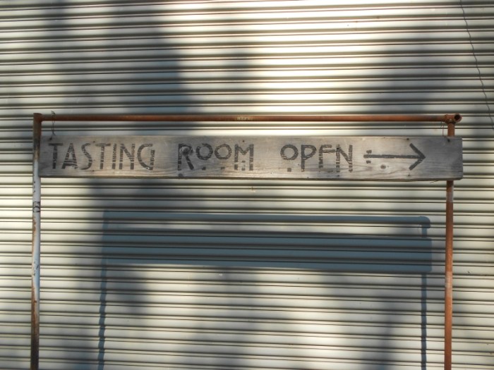 Tasting Room Open sign