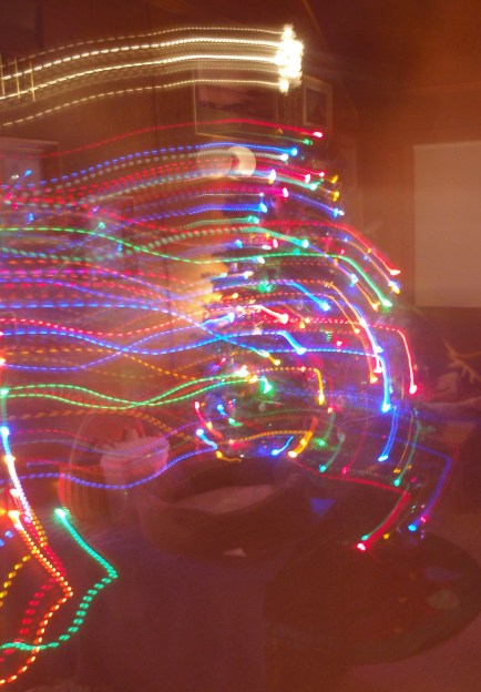 Christmas tree swirling lights