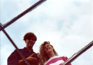 young man and woman in reflection